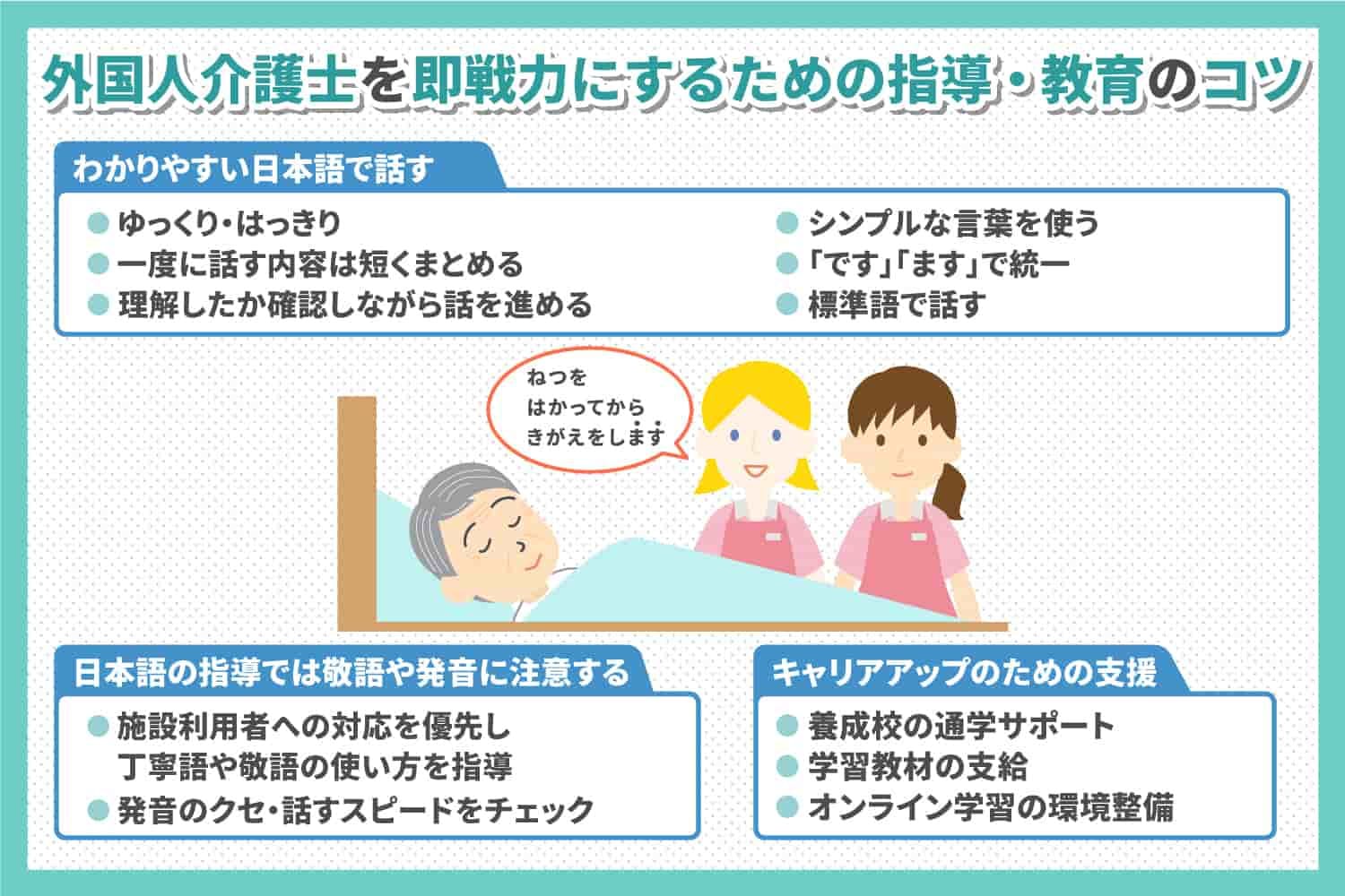 外国人介護士を現場で即戦力にする指導や教育方法とは